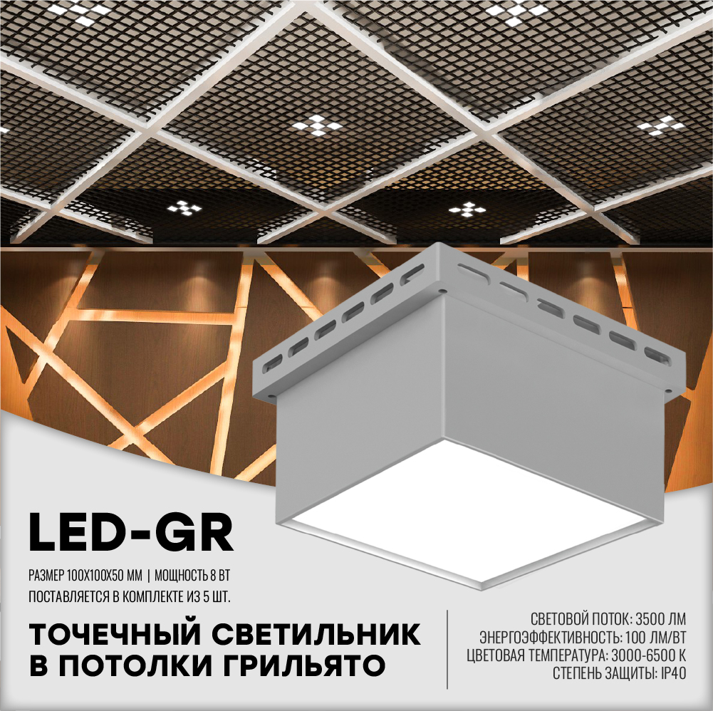 Точечные светильники LED-GR: потолочный «квинтет»
